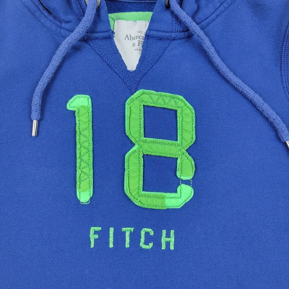 Abercrombie & Fitch Hoodie Kids Medium M Blue‎ Green 18 Cotton Poly Blend - Picture 2 of 10
